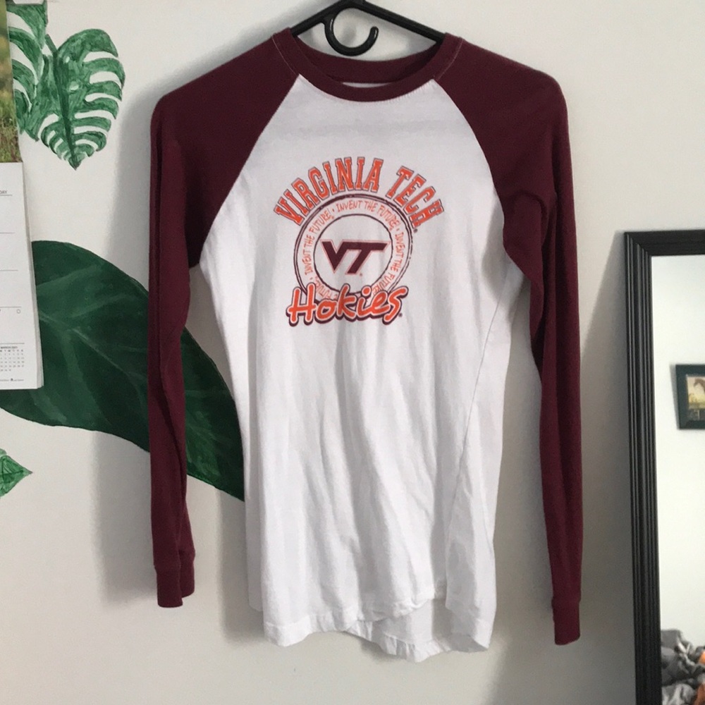 Maroon and white Hokies shirt
